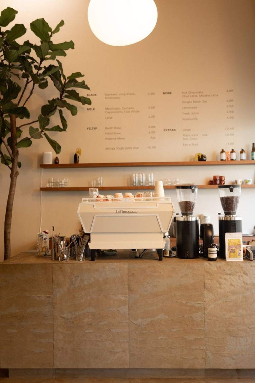 Die Theke mit der Maschine