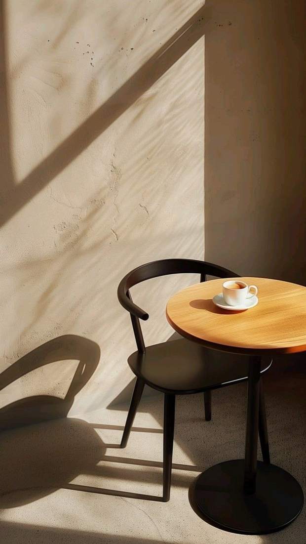 Tisch im Sonnenlicht